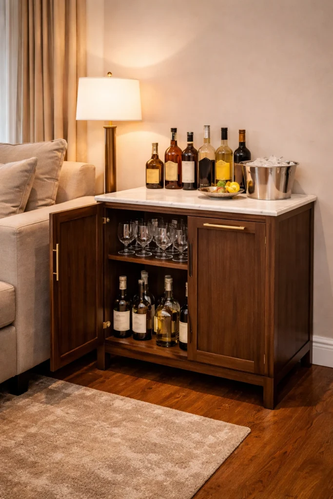 Sofa-Side Mini Bar Idea