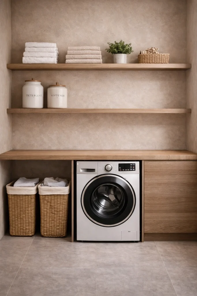 Soft Beige Minimal Utility Room Style