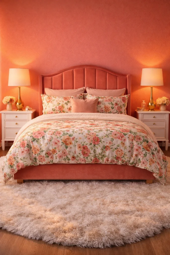 Soft Coral Bedroom Style