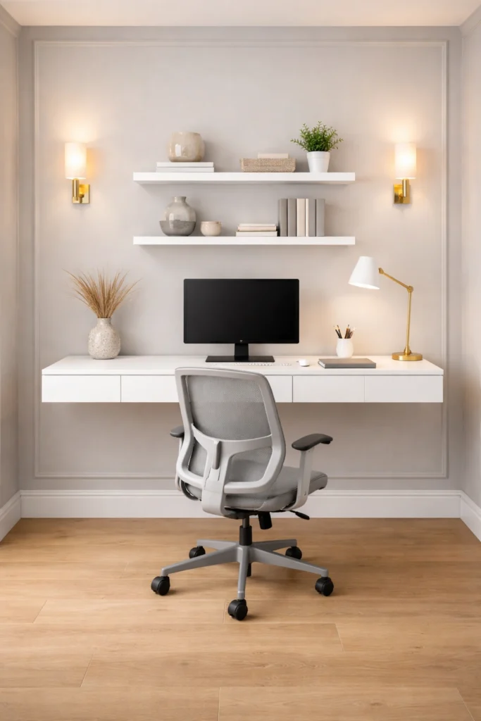 Soft Grey Professional Workspace Idea