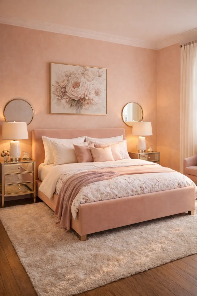 Soft Peach Elegant Bedroom Style