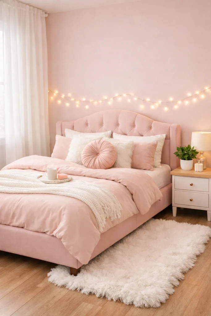 Soft Pink Cozy Bedroom Style