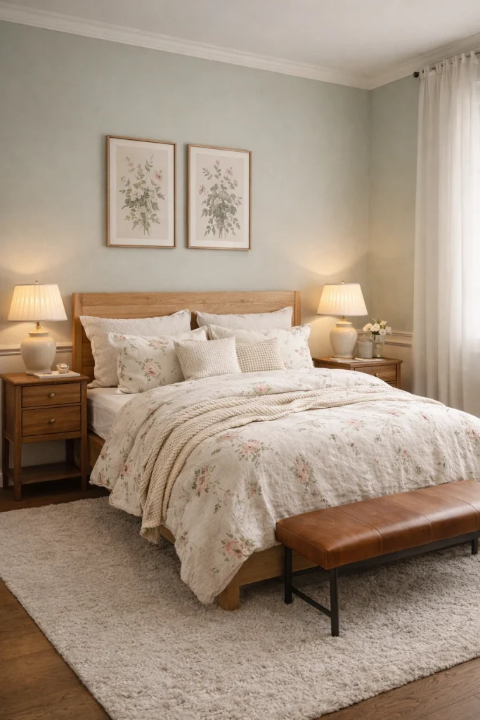 Soft Vintage Cottage Modern Bedroom Style