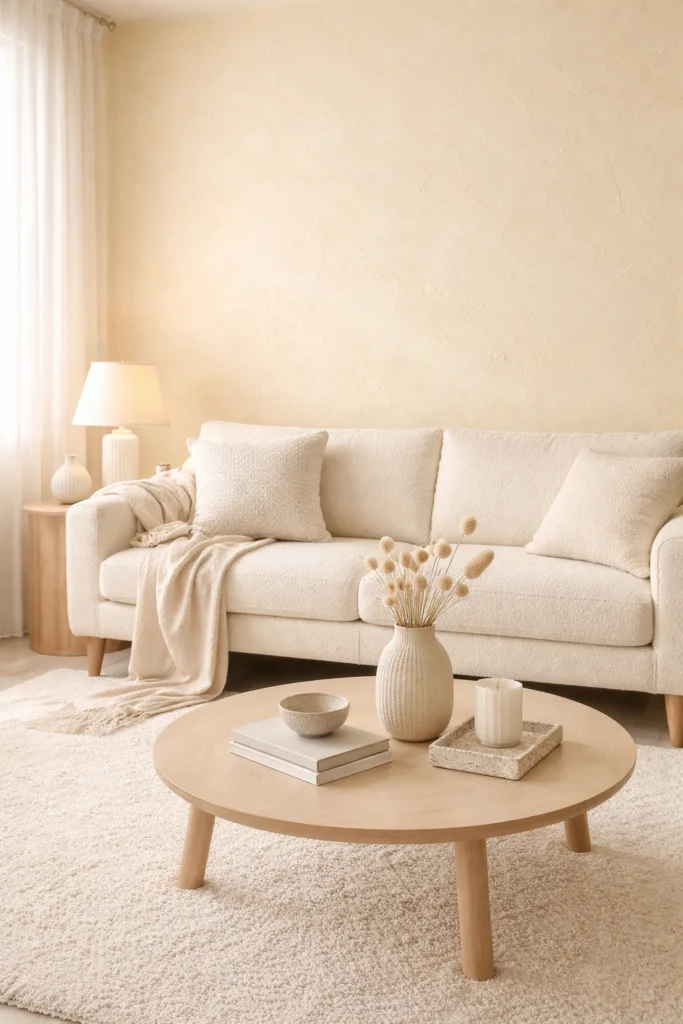 Soft Yellow Layered Texture Room Idea