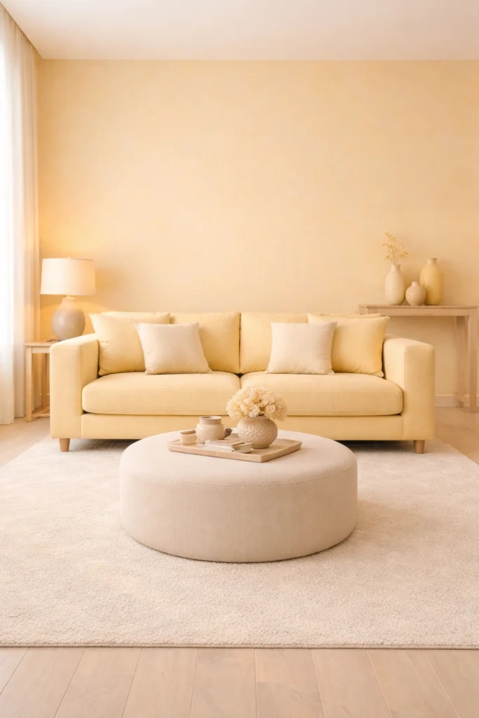 Soft Yellow Monochrome Room Idea