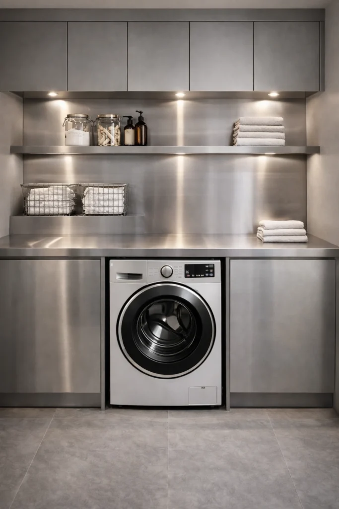 Stainless Steel Compact Utility Room Style