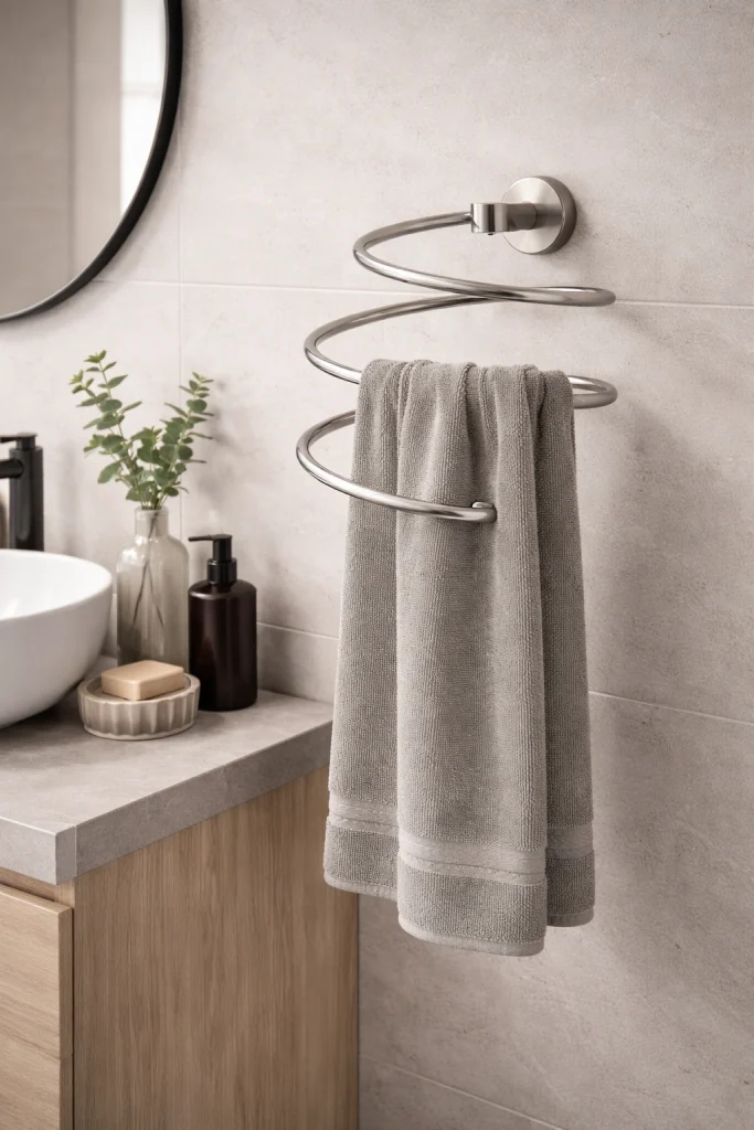 Stainless Steel Spiral Towel Holder Style