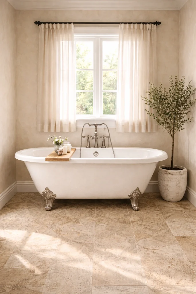 Sunlit Cottage Farmhouse Bathroom Style