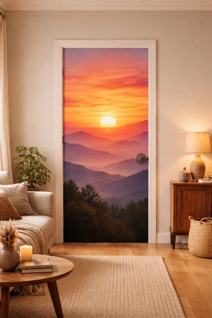 Sunset Horizon Landscape Door Style
