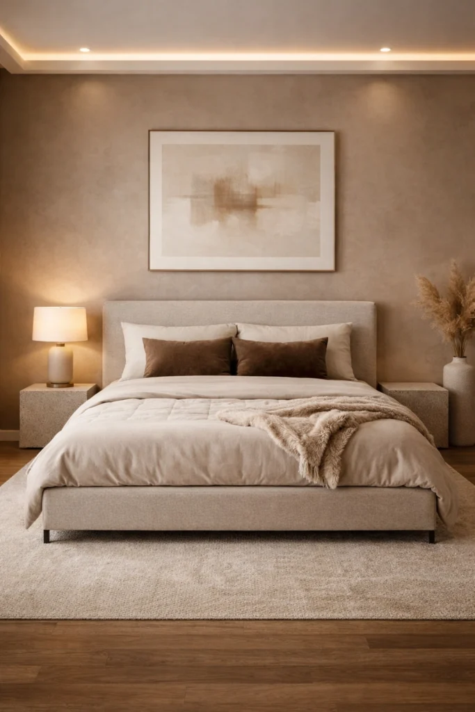 Taupe and Brown Elegant Bedroom Style