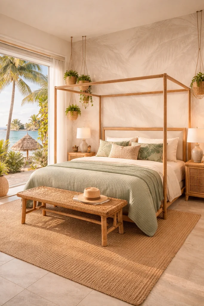 Tropical Palm Beach Bedroom Style