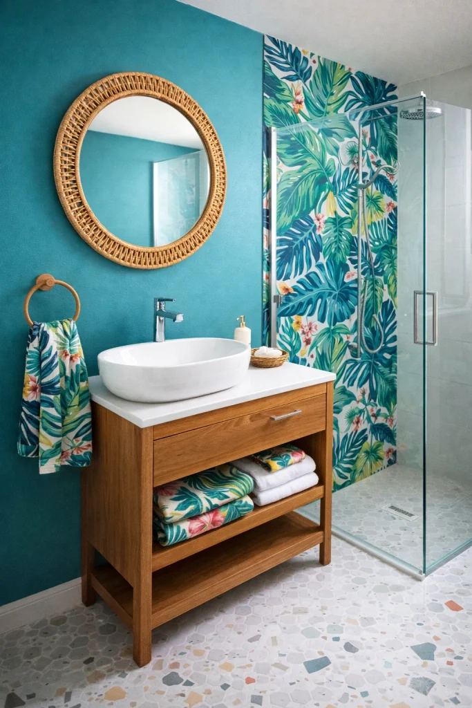 Tropical Pattern Bathroom Style