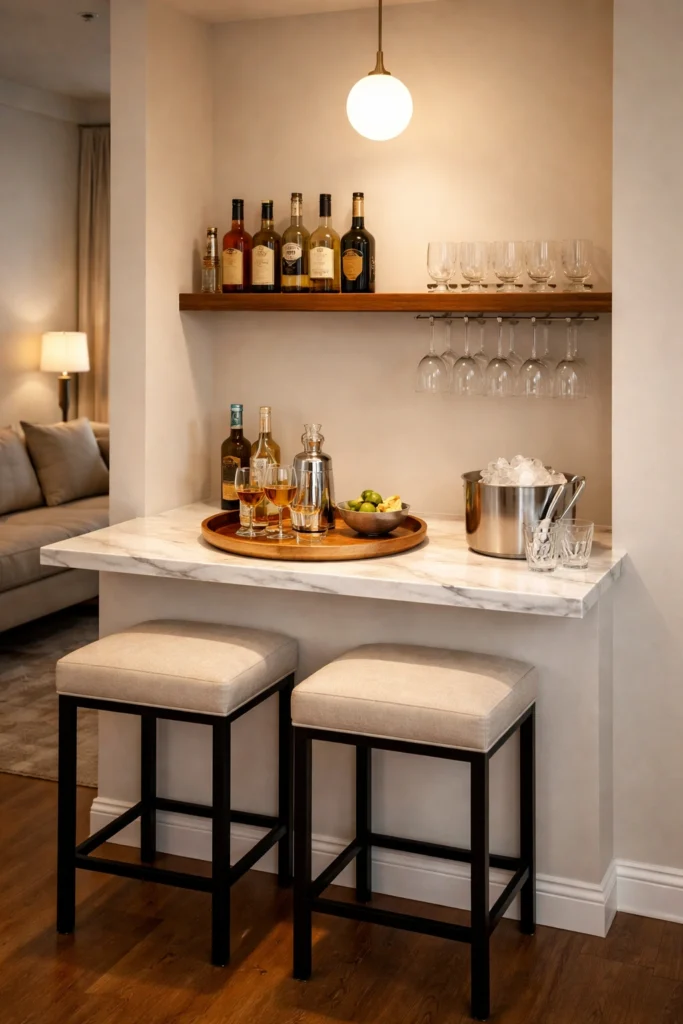 Two-Stool Mini Bar Idea