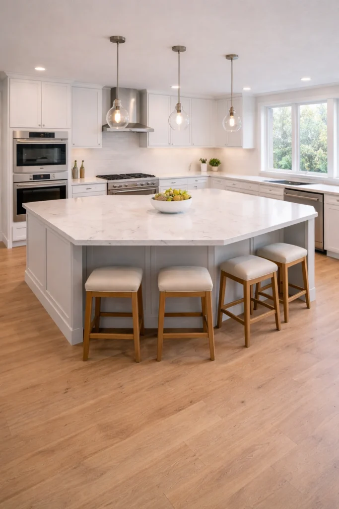 U-Shaped Kitchen Island Idea