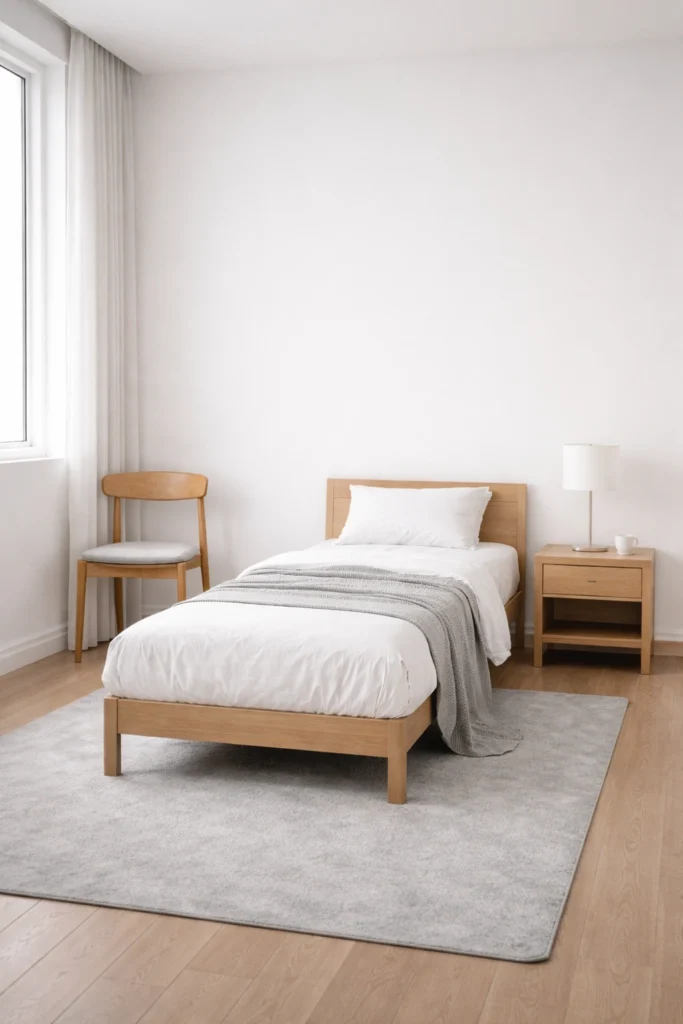 Ultra Minimal Single Bed Room Idea