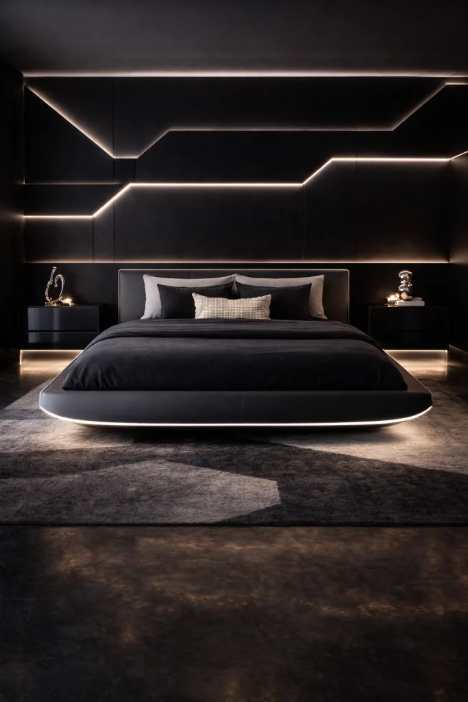 Ultra Modern Black Bedroom Style