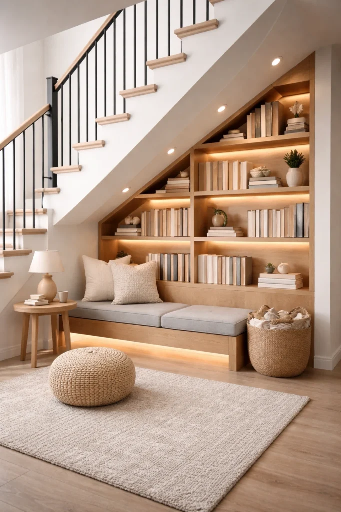 Under-Stairs Hidden Library Style