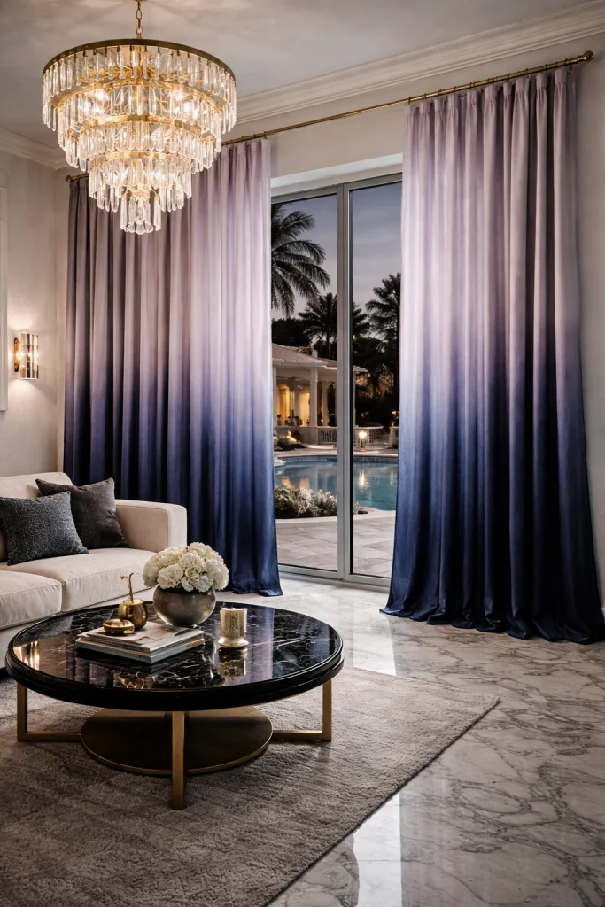 Velvet Gradient Luxury Curtains Style