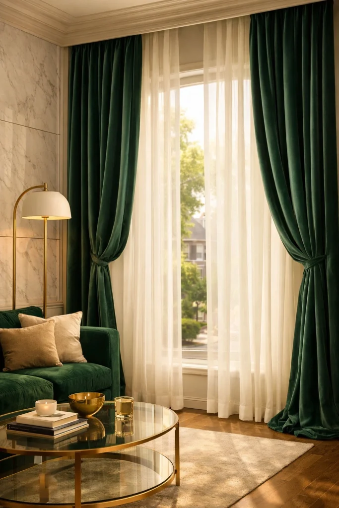 Velvet + Sheer Dual Layer Luxury Curtains Style