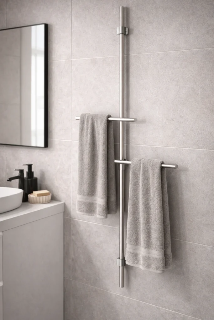 Vertical Linear Rail Towel System Style