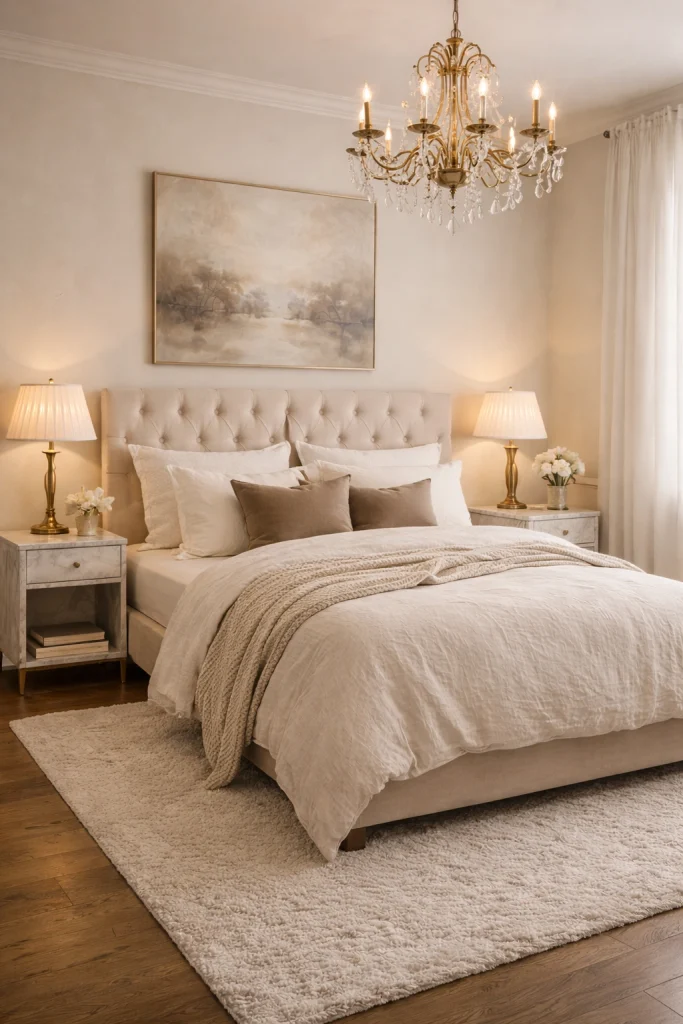 Vintage Luxury Neutral Bedroom Style