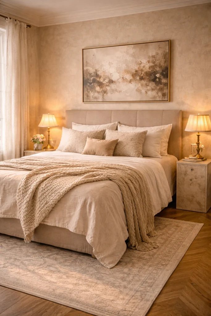 Vintage Neutral Luxe Bedroom Style