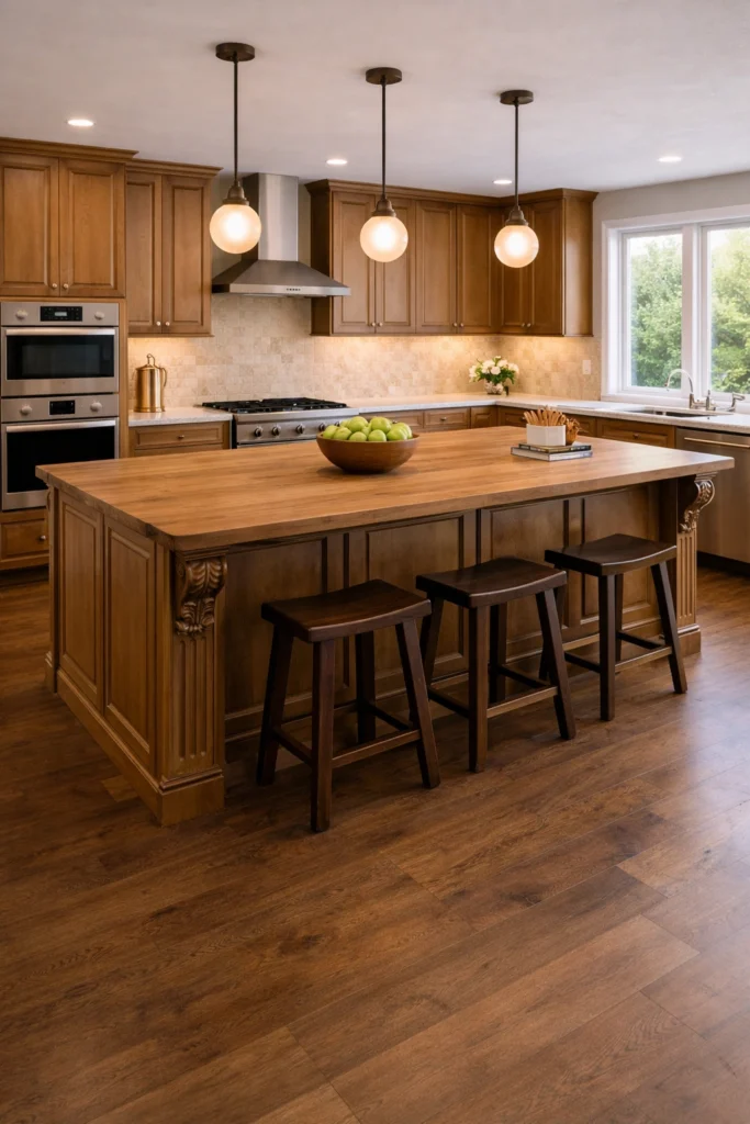 Vintage Wooden Kitchen Island Idea