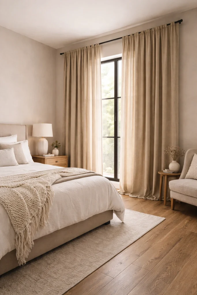 Warm Sand Textured Curtains Style