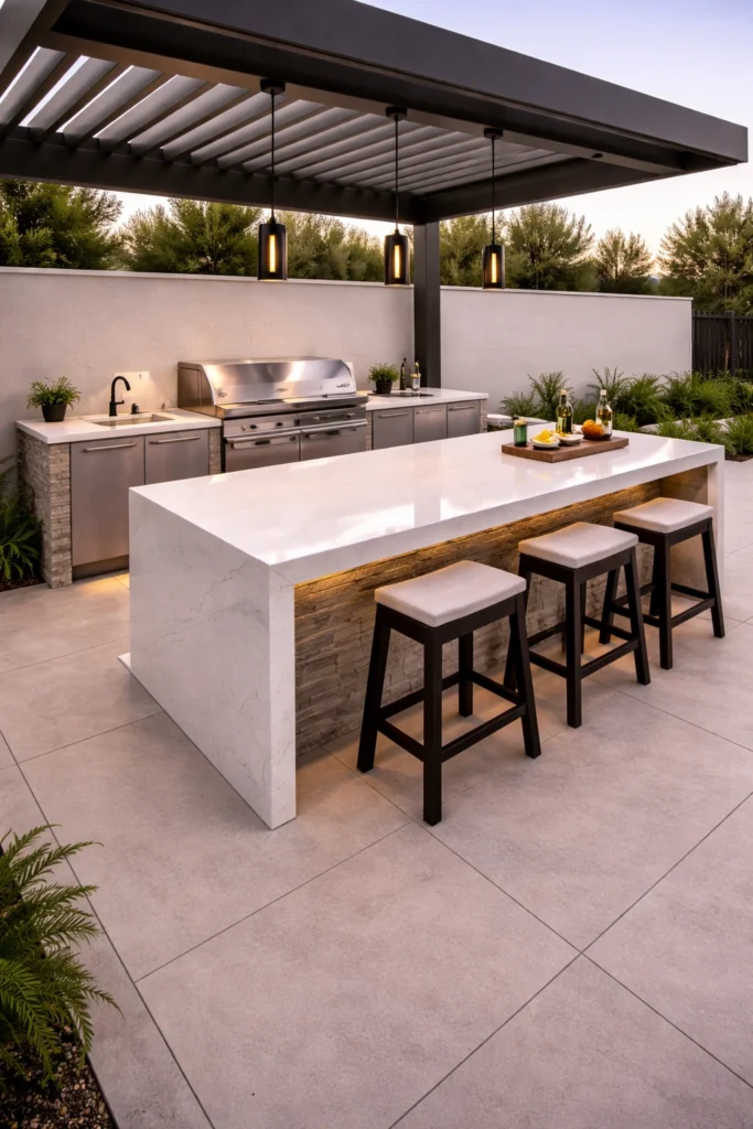 Waterfall Counter Outdoor Kitchen Ideas
