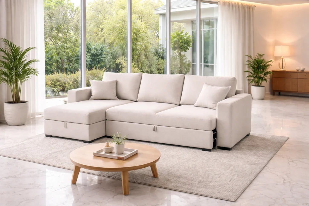 White Modular Sleeper Sofa Idea