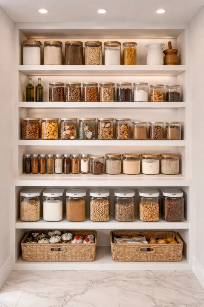 White Shelf Pantry Idea
