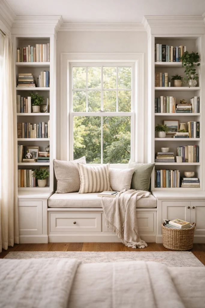 Window Corner Bookshelf Style
