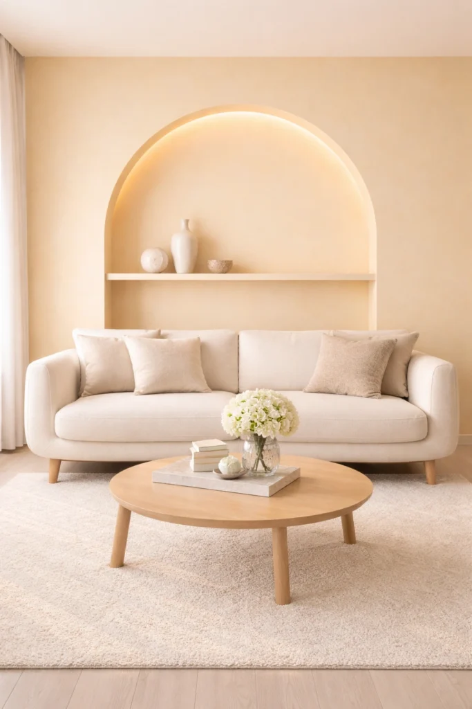 Yellow + Arch Wall Design Idea