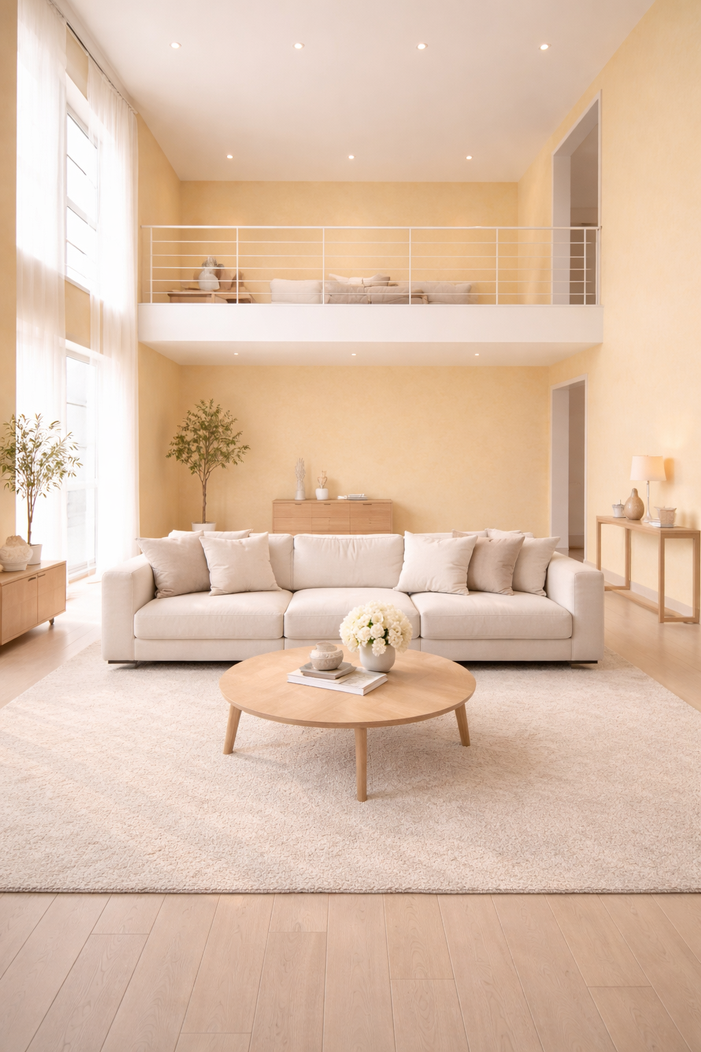 Yellow Minimal Luxury Loft Idea
