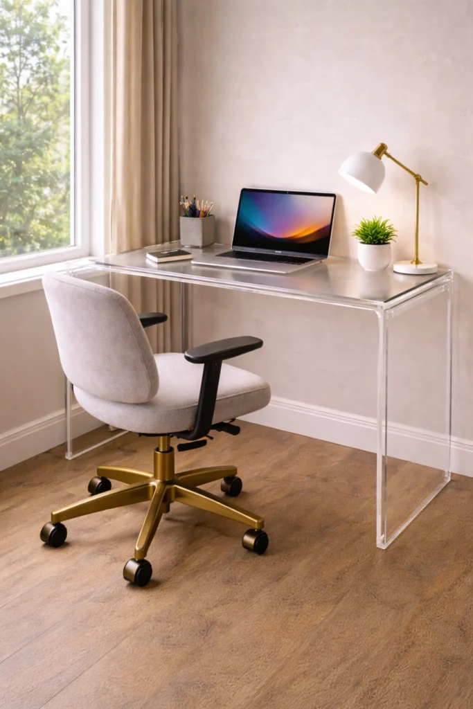 Acrylic Modern Small Desk Idea