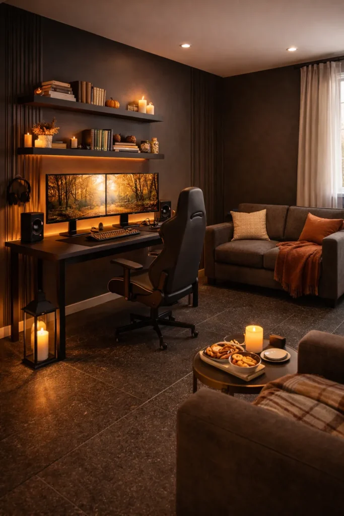Autumn Gaming Room Setup Idea
