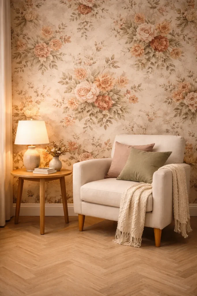 Autumn Floral Vintage Wallpaper Idea