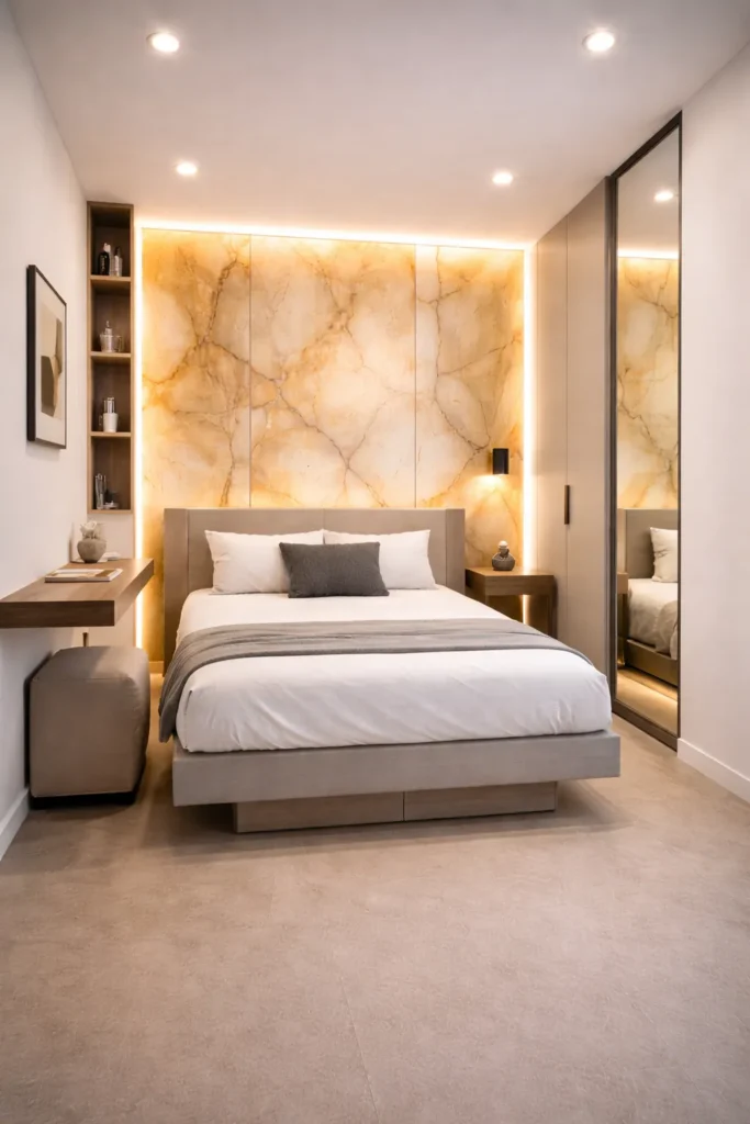Backlit Onyx Panel Box Room Bedroom Idea