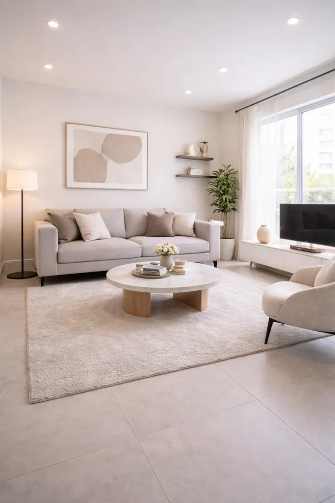 Bright Modern Apartment Stylish Living Room Idea