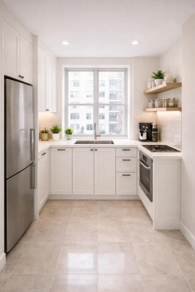 Bright Small Kitchen with Large Window and Natural Light Idea