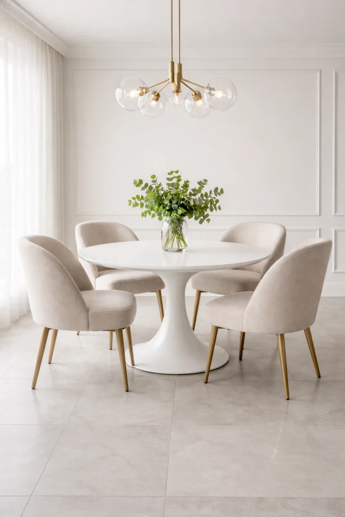 Bright White Dining Room with Clean Elegance Idea