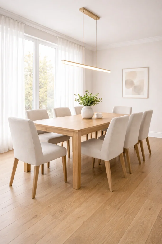 Bright Window-Focused Dining Room with Soft Elegance Idea