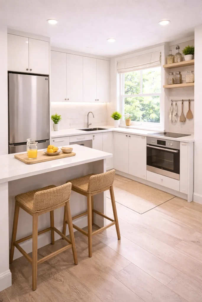 Bright Window-Focused Small Kitchen Design Idea