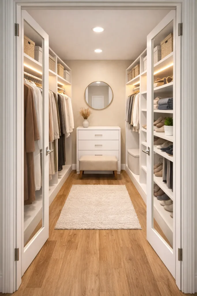 Budget Glass-Front Walk-In Closet Idea