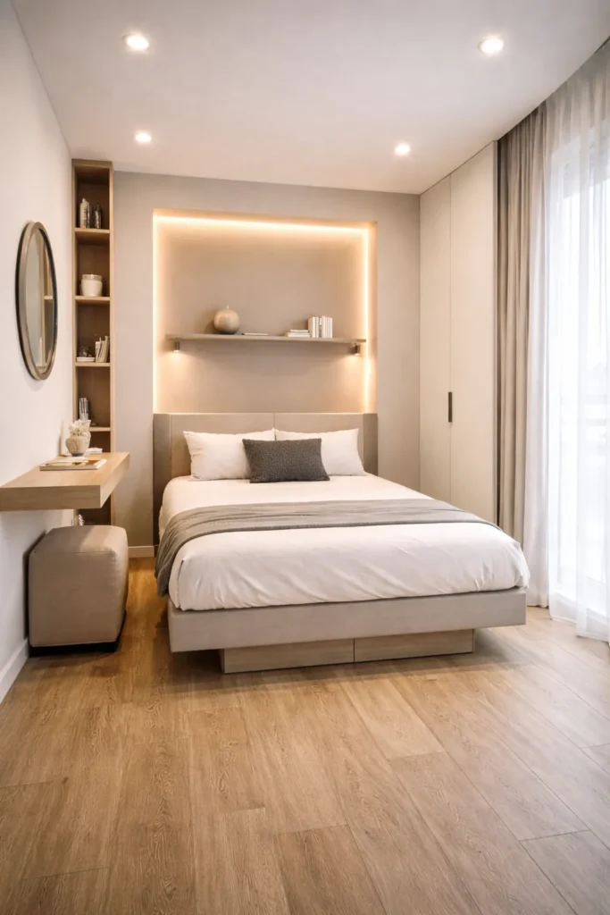 Built-In Niche Box Room Bedroom Idea
