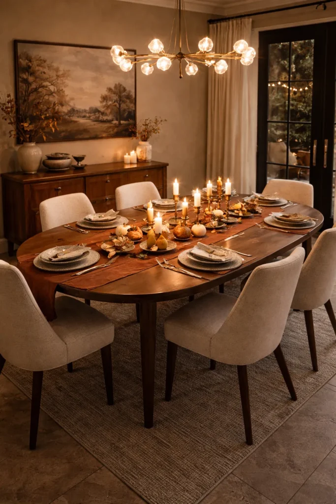 Candlelit Autumn Dining Room Scene Idea