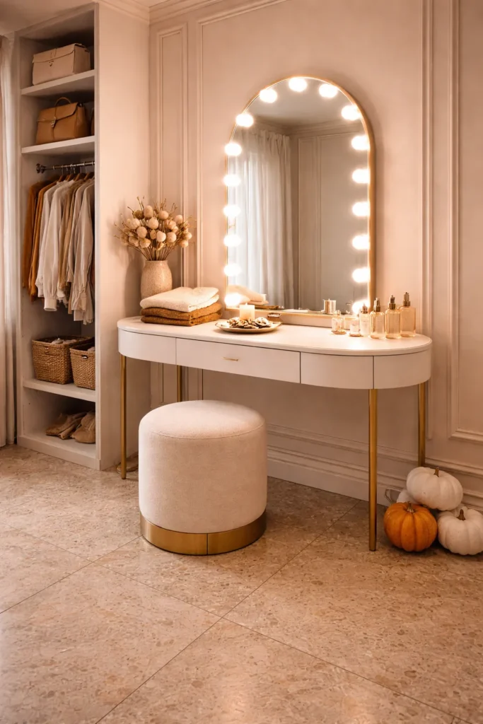 Chic Fall Dressing Room Vanity Idea