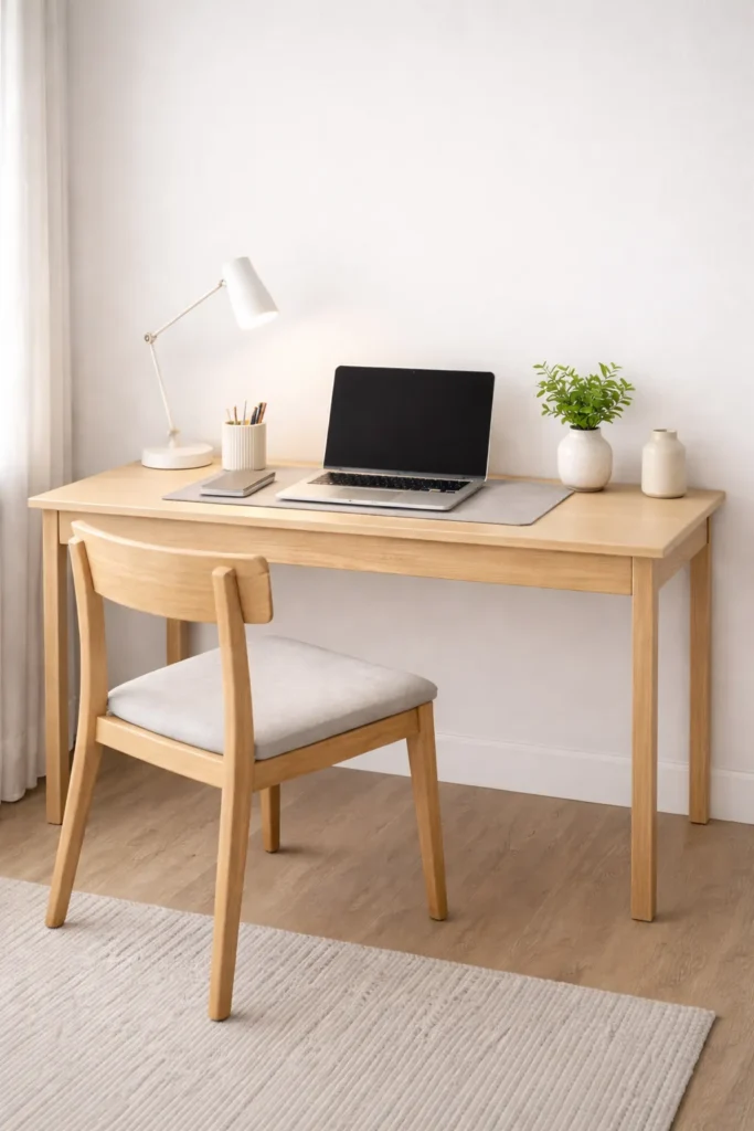 Clean Minimal Study Desk Setup Idea