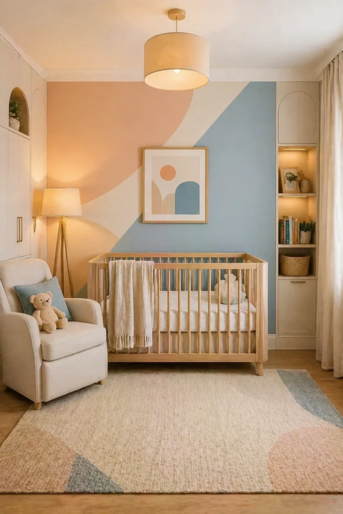 Colour Block Soft Nursery Idea