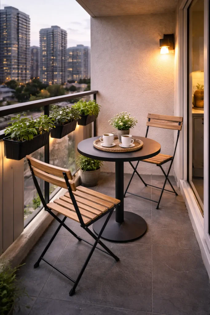 Compact Coffee Spot Balcony Idea